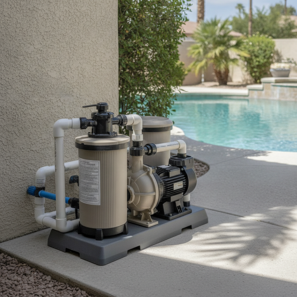 pool pump unit - should be located in its usual placement